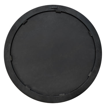 La Vista Black Oak & Gold Round Wall Mirror - 650mm at online8 furniture store Auckland