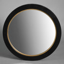 La Vista Black Oak & Gold Round Wall Mirror - 650mm at online8 furniture store Auckland