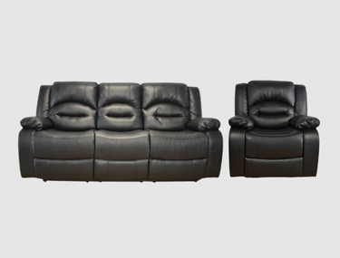 Lara 3RR + R Recliner Black at online8 furniture store Auckland