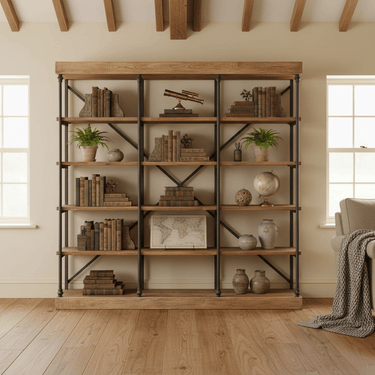 Large Elm Industrial Bookcase at Online8 Furniture Auckland NZ