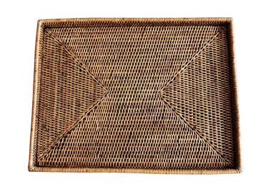 Large Rectangular Rattan Tray Brown at online8 furniture store Auckland
