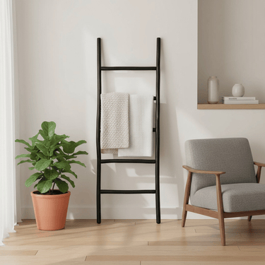 Large Rustic Ladder – Black at online8 furniture store Auckland