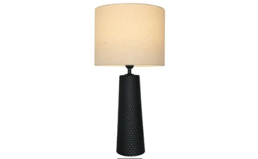 Larry Ceramic Lamp with Linen Shade at online8 furniture store Auckland