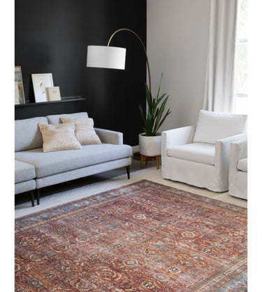 Layla Brick Blue Rug 229x289CM at online8 furniture store Auckland
