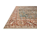 Ocean/Rust Layla rug measuring 229 x 289cm with a subtle patina and timeless heritage pattern