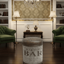 Leather & Canvas Ottoman/Stool at online8 furniture store Auckland