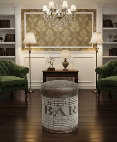 Leather & Canvas Ottoman/Stool at online8 furniture store Auckland