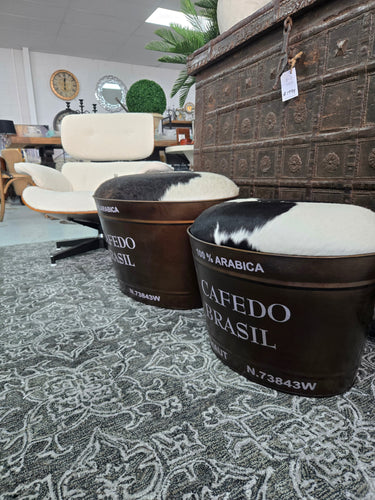 Leather Top Stool with Storage Set/2 at online8 furniture store Auckland