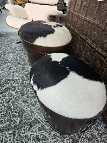 Leather Top Stool with Storage Set/2 at online8 furniture store Auckland