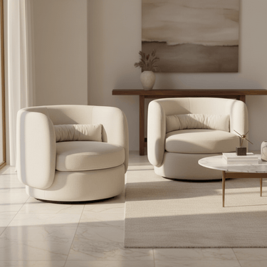 Leiden Swivel Chair – Linen Look at Online8 Furniture Auckland NZ