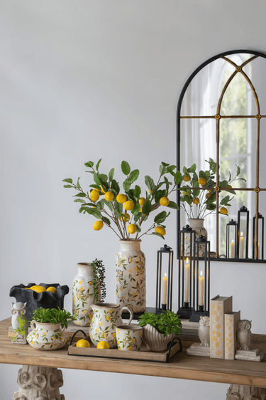 Lemon & Leaves Planter -Set of 2 at online8 furniture store Auckland