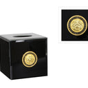 Leo Tissue Box - Black & Gold at online8 furniture store Auckland
