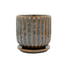 Leonie Brackish Glaze Planter w/Saucer Large at online8 furniture store Auckland