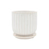 Leonie White Glaze Planter w/Saucer Large at online8 furniture store Auckland