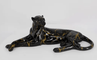 Leopard Statue - Black at online8 furniture store Auckland
