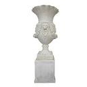 Lion Urn & Pedestal French Lime Wash at online8 furniture store Auckland
