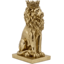 Lion with Crown Statue - Gold at online8 furniture store Auckland