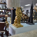 Lion with Crown Statue - Gold at online8 furniture store Auckland