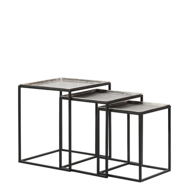 Lisbon Aluminium and Iron Side Table Set of 3 at Online8 Furniture Auckland NZ