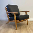 Lodge Leather Armchair - Black & Natural at online8 furniture store Auckland