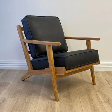 Lodge Leather Armchair - Black & Natural at online8 furniture store Auckland