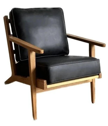 Lodge Leather Armchair - Black & Natural at online8 furniture store Auckland