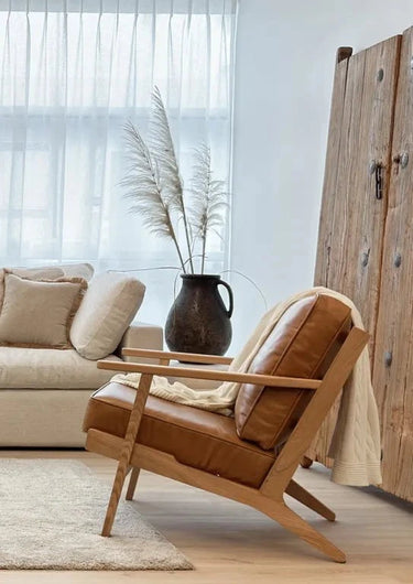 Lodge Leather Armchair - Camel at online8 furniture store Auckland