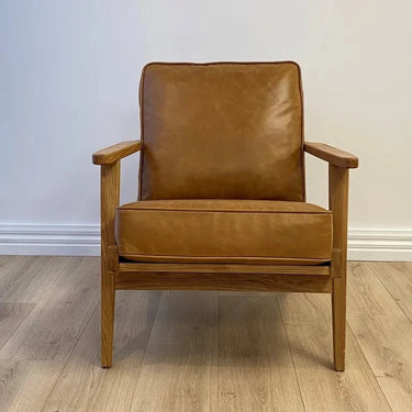 Lodge Leather Armchair - Camel at online8 furniture store Auckland
