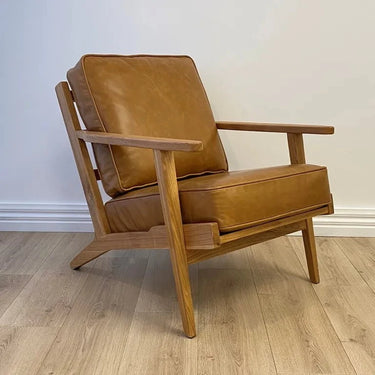 Lodge Leather Armchair - Camel at online8 furniture store Auckland