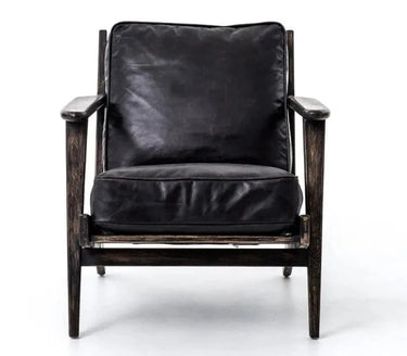 Lodge Leather Armchair - Vintage Black at online8 furniture store Auckland