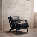 Lodge Leather Armchair - Vintage Black at online8 furniture store Auckland