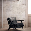 Lodge Leather Armchair - Vintage Black at online8 furniture store Auckland