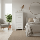 Loft 5 Drawer Slimboy - White at online8 furniture store Auckland