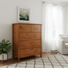 Loft 5 Drawer Tallboy Natural at online8 furniture store Auckland
