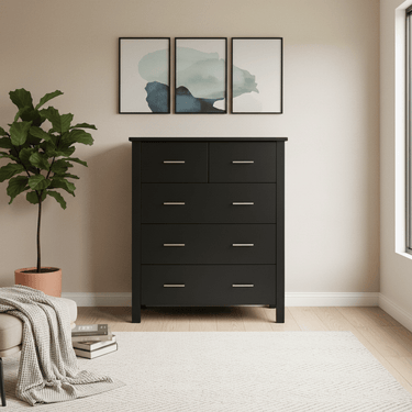 Loft Bedroom Suite - 6 Piece (Black) at online8 furniture store Auckland