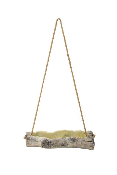 Log Cement Hanging Planter Large at online8 furniture store Auckland