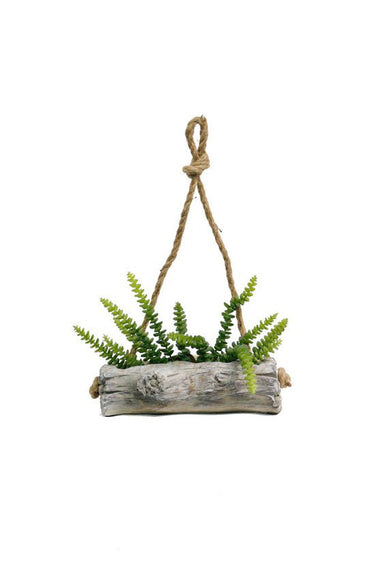 Log Cement Hanging Planter Small at online8 furniture store Auckland