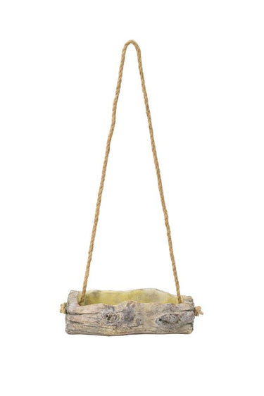 Log Cement Hanging Planter Small at online8 furniture store Auckland
