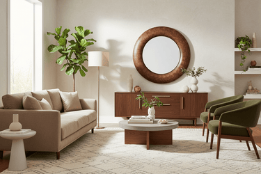 Lombardia Round Wall Mirror - 1100mm at online8 furniture store Auckland