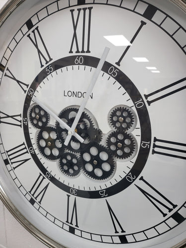 London Gear Wall Clock - White at online8 furniture store Auckland