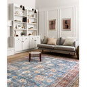 Loren Floor Rug - Blue/Brick at online8 furniture store Auckland