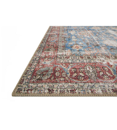 Loren Floor Rug - Blue/Brick at online8 furniture store Auckland
