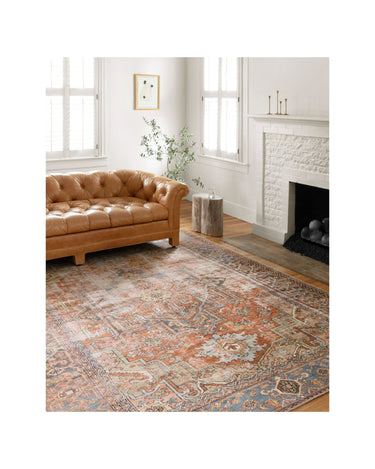 Loren Rug Terracotta/Sky | 152x229 at online8 furniture store Auckland
