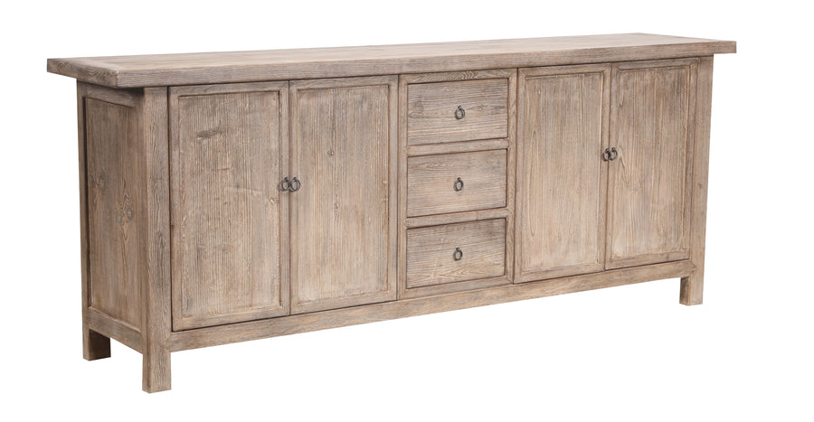 Lotus & Jade 4 Door 3 Drawer Buffet in Reclaimed Pine Antiqued Washed Oak
