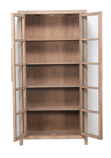Lotus & Jade Tall 2 Door Display Cabinet - Reclaimed Pine at Online8 Furniture Auckland NZ