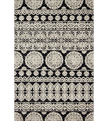 Lotus Rug Black/Silver | 150x229 at online8 furniture store Auckland