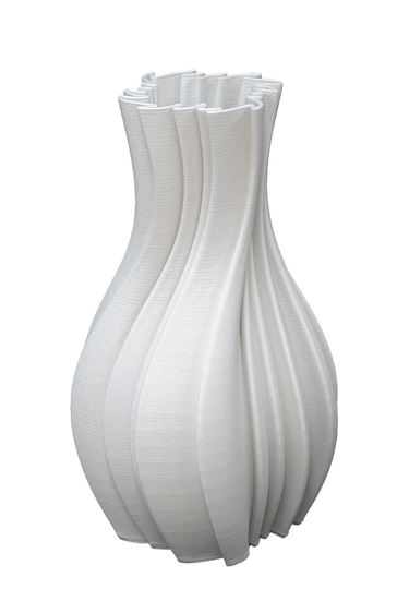 Louella White 3D Printed Ceramic Vase - Large at online8 furniture store Auckland
