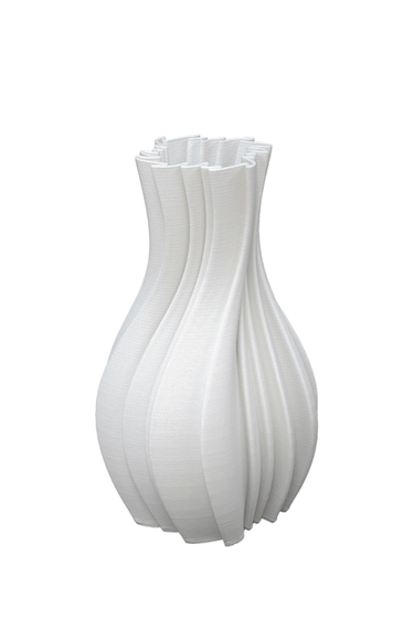 Louella White 3D Printed Ceramic Vase - Small at online8 furniture store Auckland