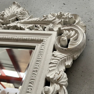 Louis Bevelled Ornate Wall Mirror - Antique White at Online8 Furniture Auckland NZ