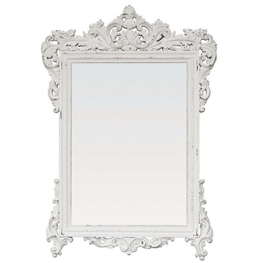 Louis Bevelled Ornate Wall Mirror - Antique White at Online8 Furniture Auckland NZ